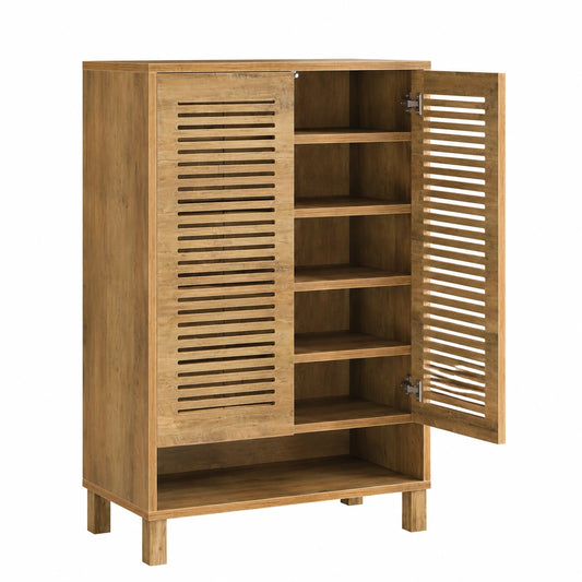 Schuhschrank – 73 × 35 × 109 cm, aus Eichenholz und Holz, für Wohnzimmer und Flur