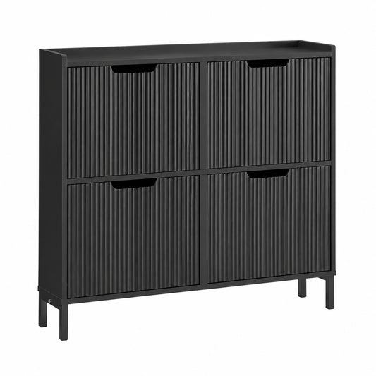 Schuhschrank – 100 × 19 × 91 cm, mit mehreren Türen, für Flur